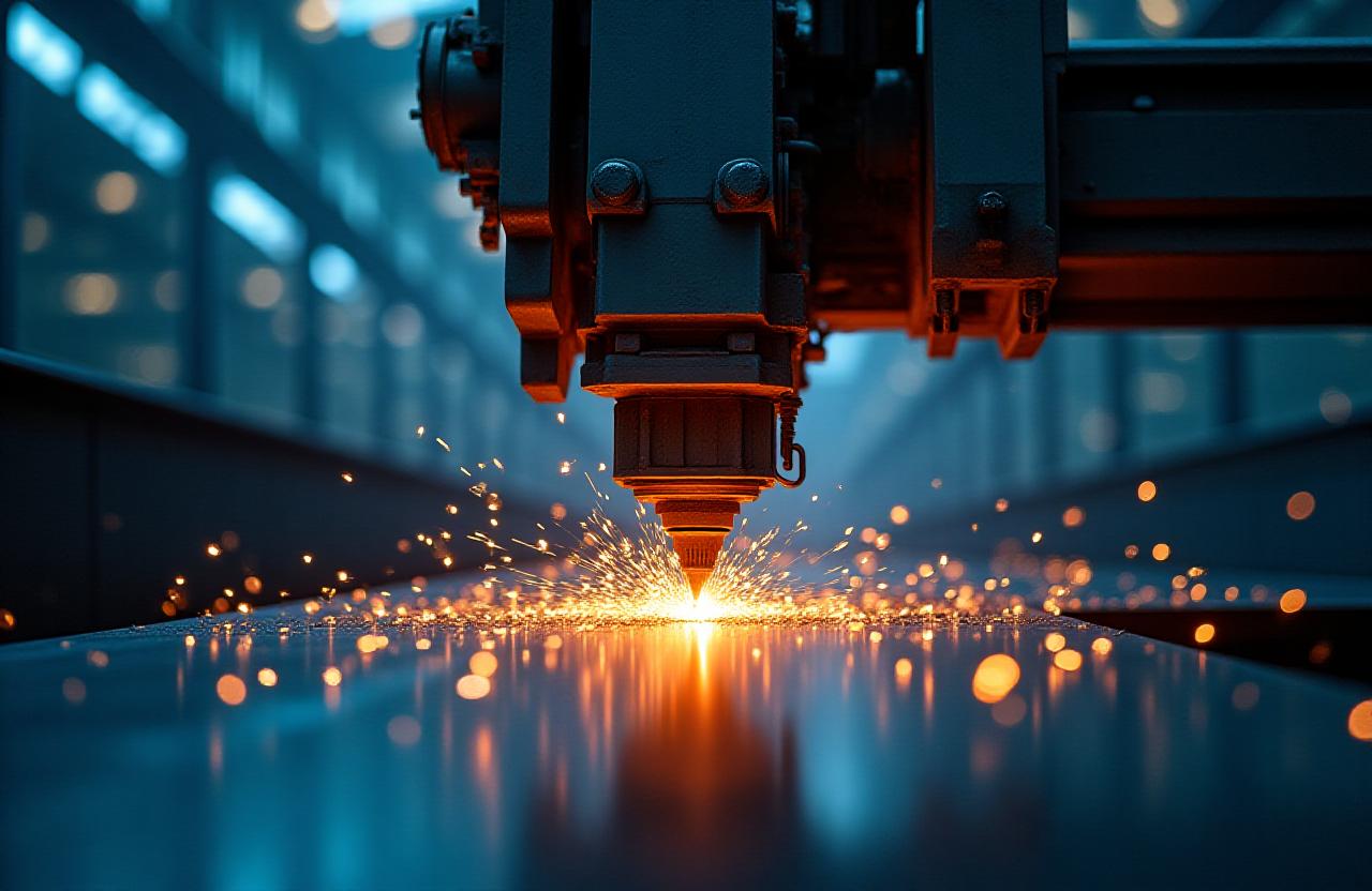 Industrial workshop with modern technology